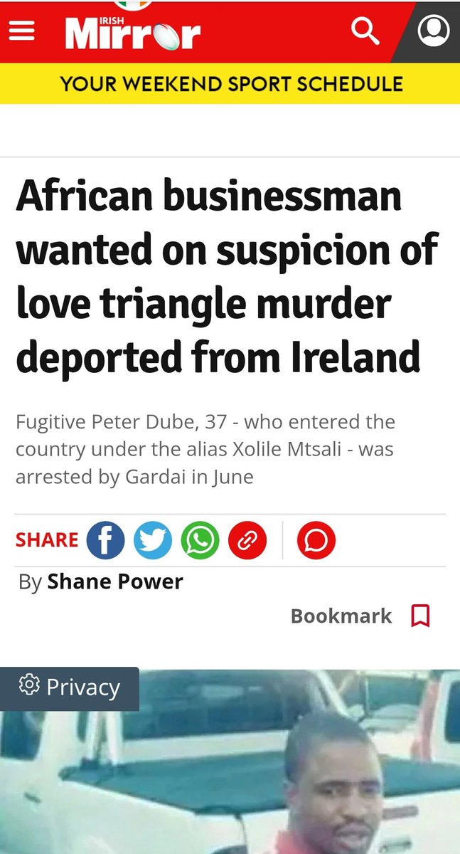 I'm just amazed that he wasn't described as being an Irish man @IrishMirror

#PeterDube #XolileMtsali