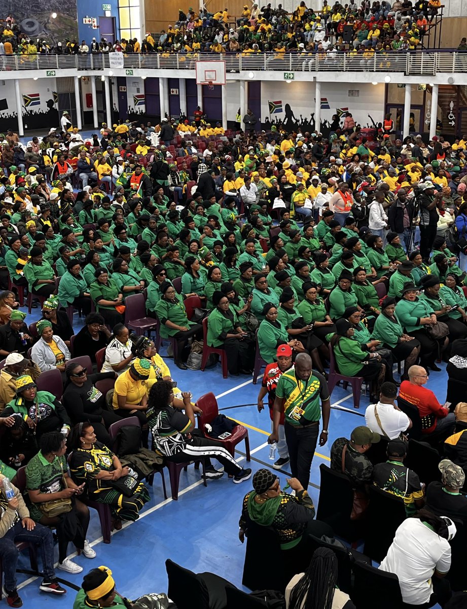 MYANC's tweet photo. Harry Gwala Stadium in KwaZulu-Natal and OR Tambo Hall in Western Cape is a sea of BLACK, GREEN, AND GOLD.

This continues a humbling successful weekend #2019ANCManifestoReview across South Africa.

#2019ANCManifestoReview 
#ANCAtWork https://t.co/SAm4N1i5Id