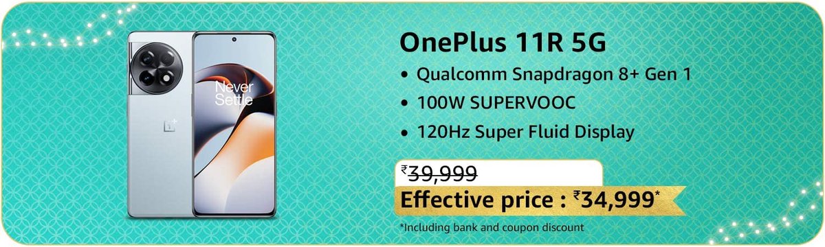 shakirBerawala's tweet photo. #WorldCup2023 #hamasattack #Abhiya𓃵  #ElvishYadav #KanganaRanaut OnePlus 11R 5G (Galactic Silver, 8GB RAM, 128GB Storage) https://t.co/h9P4ksfQsu. About this item
Camera: Sensor: 50MP Main Camera with Sony IMX890 (OIS supported), 8MP Ultrawide Camera (FOV: 120 degree) and Macro Lens; 16MP Front (Selfie) Camera with EIS support.
Camera Modes: Nightscape, Ultra HDR, Smart Scene Recognition, Portrait Mode, Pro Mode, Panorama, Tilt-Shift mode, Long Exposure, Dual-View Video, Retouch, Movie Mode, Raw file, Filters, Super Stable, Video Nightscape, Video HDR, Video Portrait, Focus Tracking, Timelapse, Macro mode
Display: 6.7 Inches; 120 Hz Super Fluid AMOLED; Resolution: 2772 X 1240 pixels ,450 ppi, 20.1:9, 10-bit Color Depth, HDR10+
Operating System: OxygenOS based on Android 13
Processor: Snapdragon 8+ Gen 1 Mobile Platform
8GB LPDDR5X RAM, 128GB UFS3.1 STORAGE
Battery & Charging: 5000 mAh with 100W SuperVOOC
In-Display Fingerprint Sensor