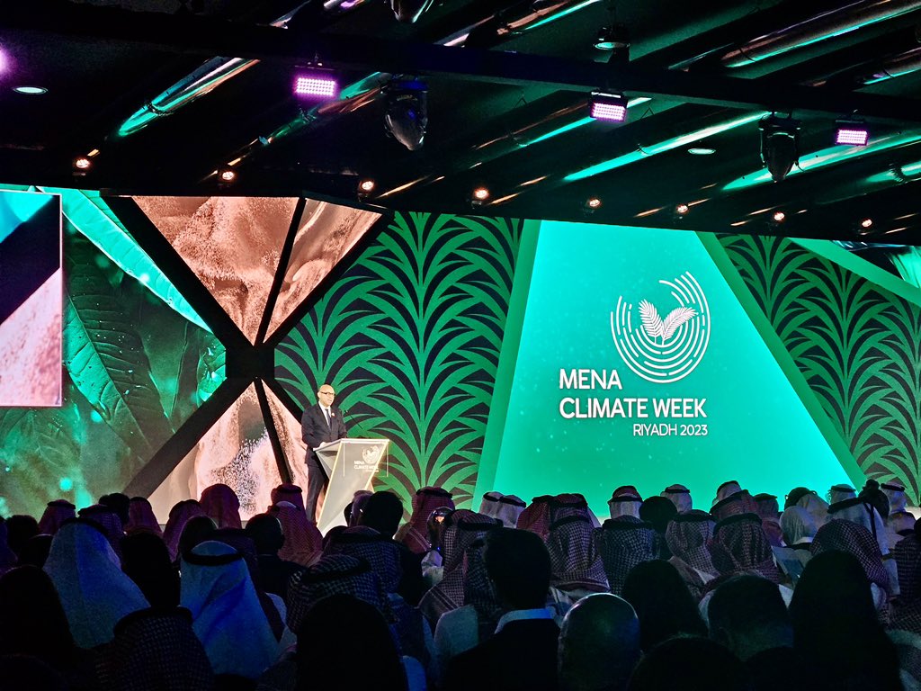 UNICEFGulf's tweet photo. Live from Riyadh! 🇸🇦

Today marks the opening of #MENAClimateWeek, where leaders from across the world are coming together to tackle the urgent climate crisis.

Every child deserves a healthy planet. Let's take action today for a sustainable &amp; brighter tomorrow. #ClimateAction https://t.co/VXEZmgCfBx