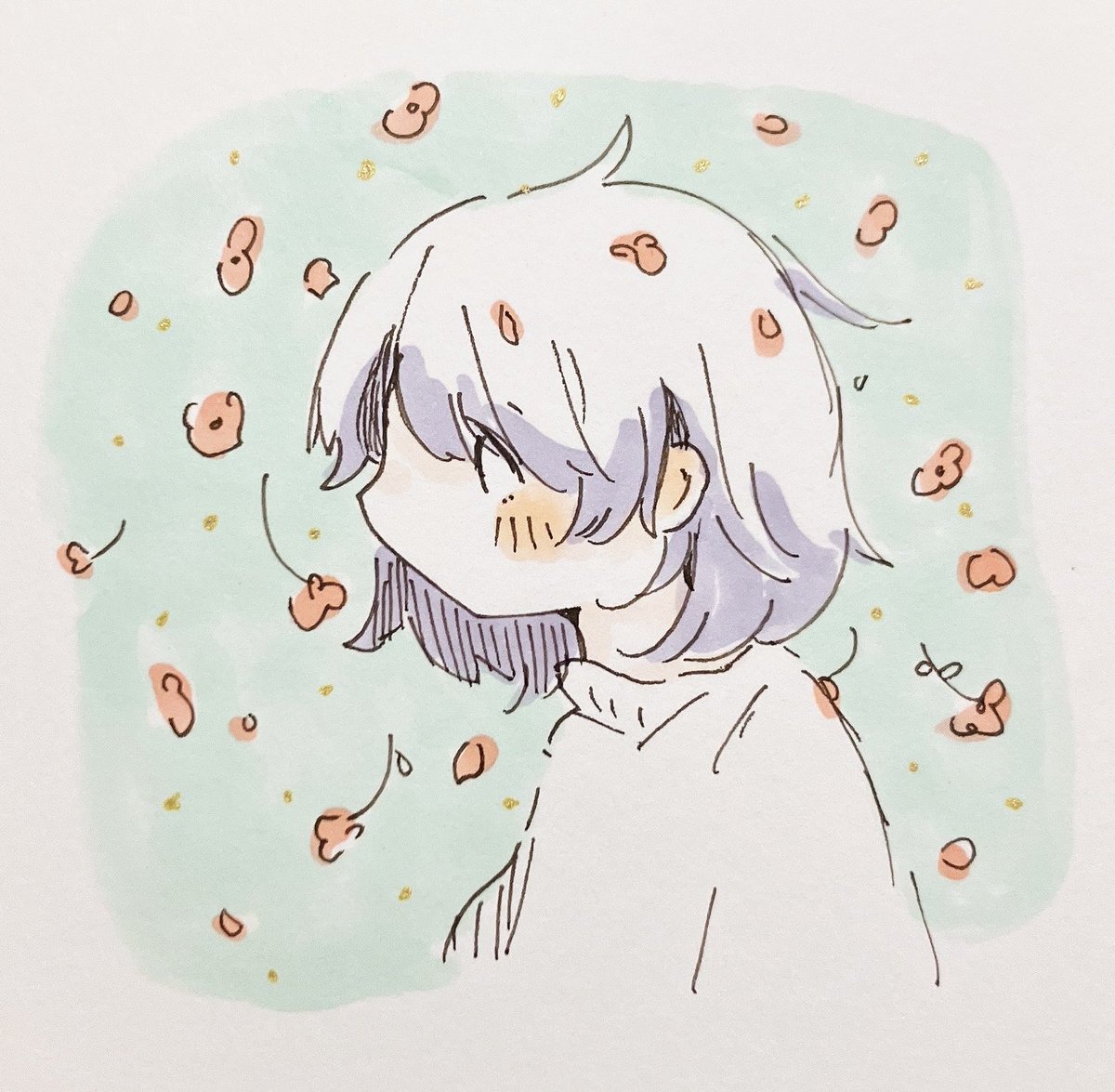 「花の雨」|miikoのイラスト