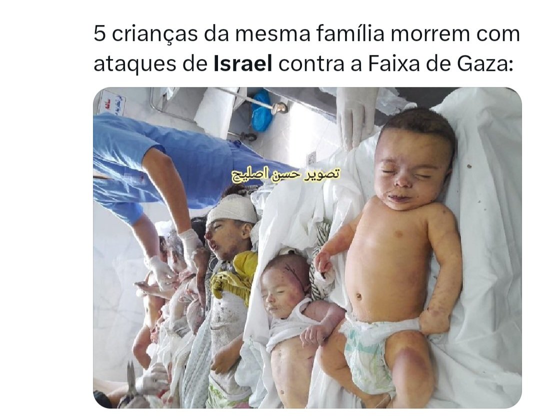 Israel ou Gaza? 
A única coisa q me comove é ver cena como essas..
Imagine o tanto de inocente que estão perdendo suas vidas com essa merda toda...