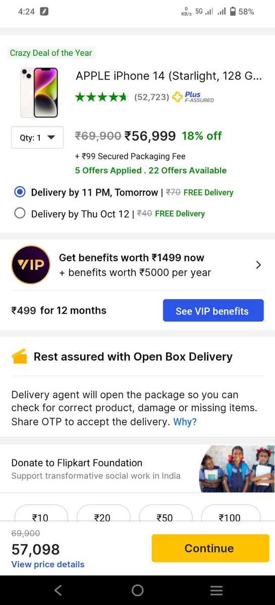 imzainibrahim's tweet photo. Hi I’m was booking iphone 14 there was not showing gst option why I was adding to cart @flipkartsupport https://t.co/jjxh95uGmL