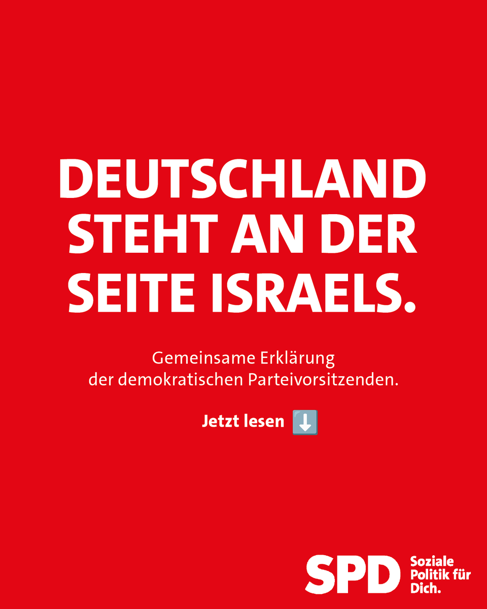 Gemeinsame Erklärung der Parteivorsitzenden:

Lars Klingbeil und Saskia Esken, SPD
Omid Nouripour und Ricarda Lang, BÜNDNIS 90/DIE GRÜNEN
Christian Lindner, FDP
Friedrich Merz, CDU
Markus Söder, CSU

Lest die gesamte Erklärung im Thread ⤵️