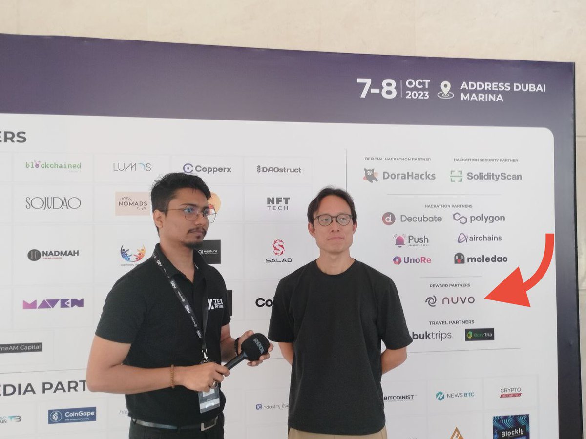 NUVO_Technology's tweet photo. An enlightening experience at @abc_conclave's Web3 Conclave!π₯³Check out this rare pic of Animoca Brands' CEO during an interview.
We take pride in being a reward partner for this one-in-a-million Web3 event. π
#Web3Conclave https://t.co/wvYoseL9mB