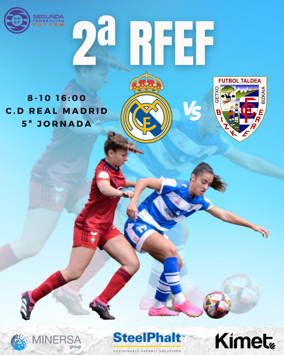 🔥PARTIDO EGUNA🔛

Partido duro el que nos toca hoy contra el actual lider de la categoria! 
Vamos a darlo todo!!
Podeis seguir el partido en Real Madrid Tv a las 16:00!

#ErreKeErre #GetxoKirolak #futfem #SoyBizkerre