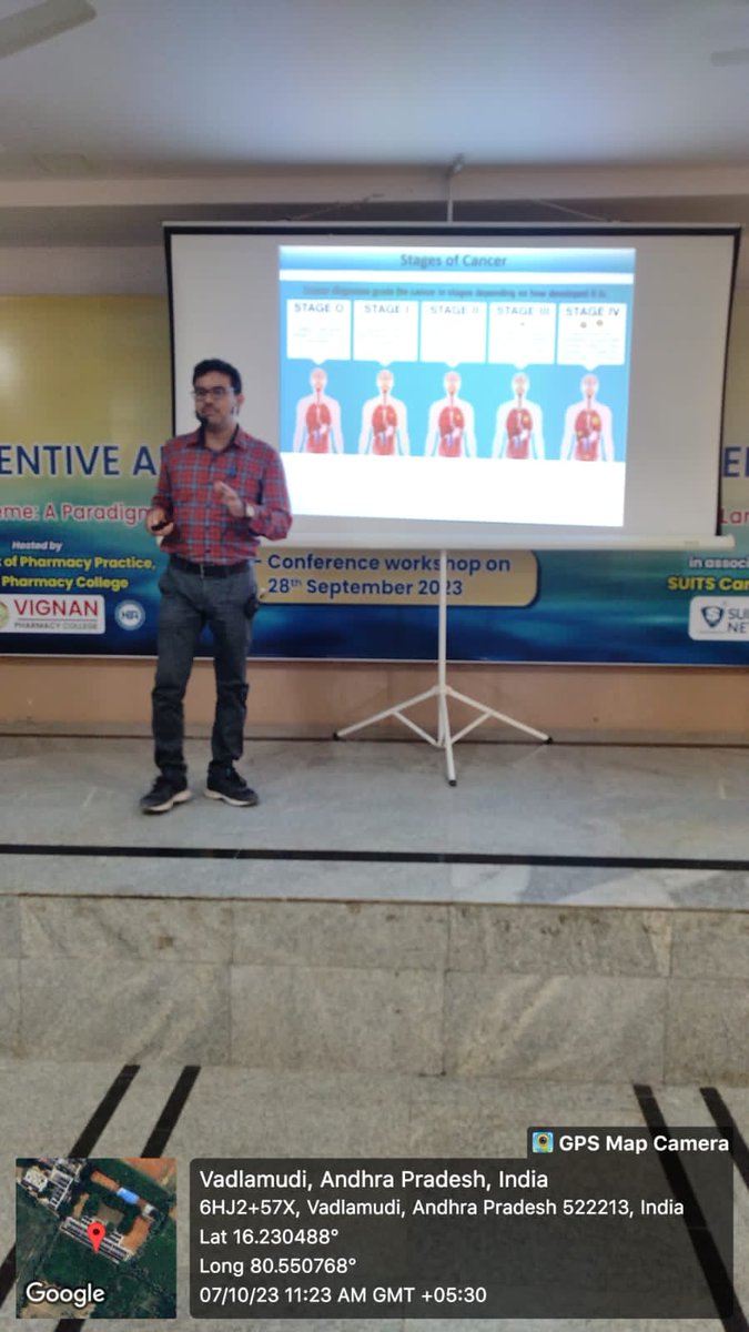 sowjypulipati's tweet image. Seminar on "Cancer: Molecular Pharmacology of Anticancer Drugs and Experimental Models"
Resource Person: Dr. A. Sai Balaji, Scientist, Department of Applied Biology, CSIR-IICT, Hyderabad. 
#vignanpharmacycollege #cancertreatment #ExperimentalModel #csir #iict