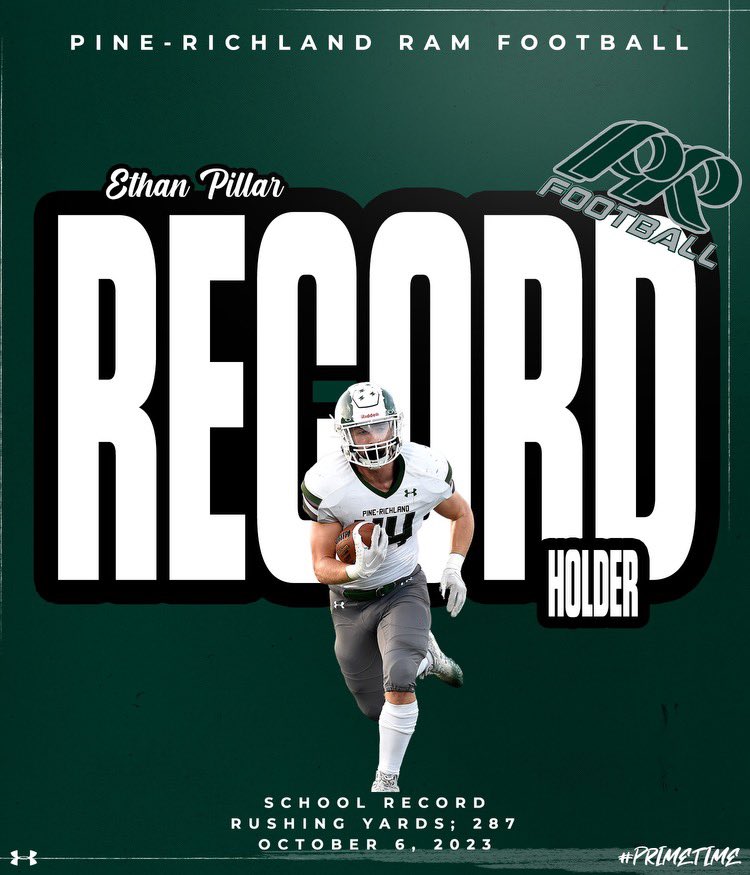 Pine-Richland Football (@pr_ramsfootball) on Twitter photo Congrats to <a href="/EthanPillar/">Ethan Pillar</a> for becoming the Single Game Rushing record holder at Pine-Richland Congrats to <a href="/EthanPillar/">Ethan Pillar</a> for becoming the Single Game Rushing record holder at Pine-Richland