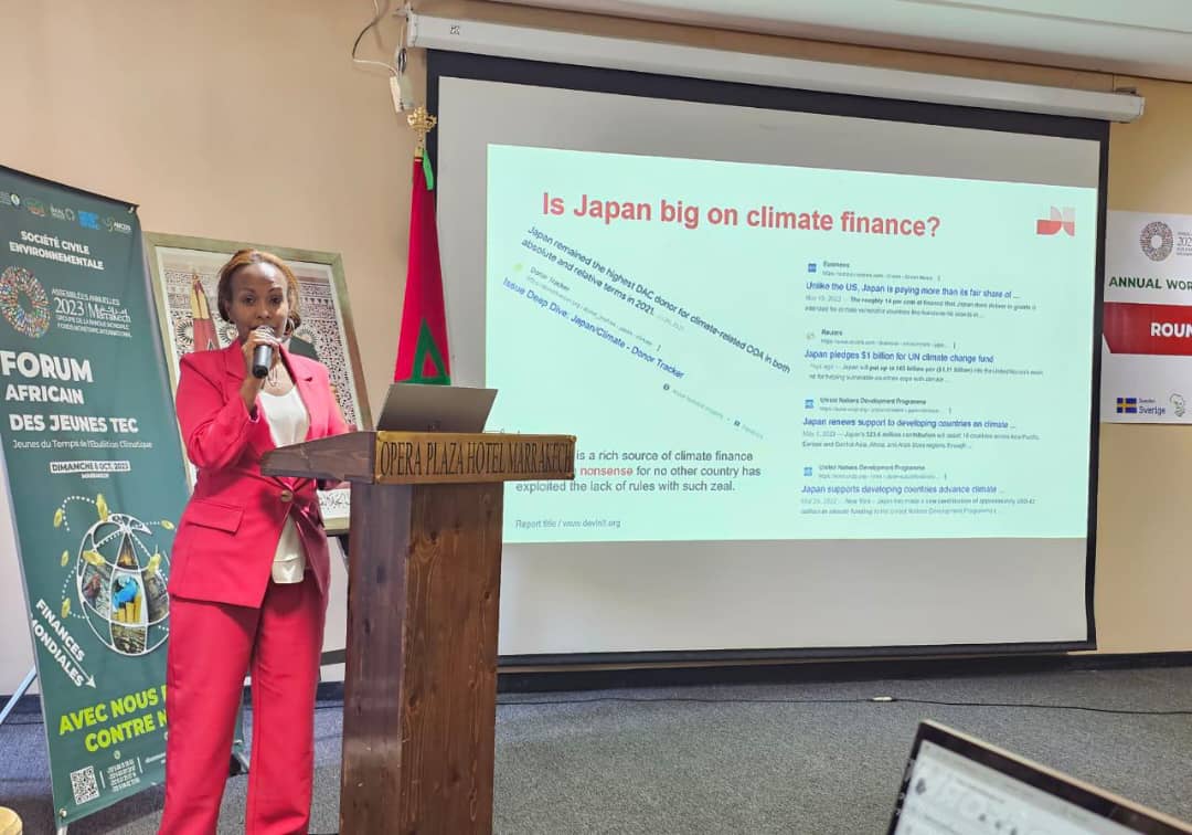martgbek's tweet photo. At the pre-WBG/IMF annual meeting, @devinitorg was officially invited by @PACJA1 to speak on climate finance accounting in Marrakesh. 
Emphasising the point on lack of reporting rules which has likely led to inflated climate finance claims and the lack of accountability thereof. https://t.co/AUKXJwOyaD