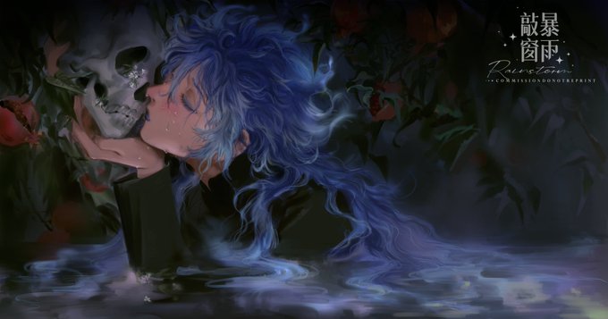 「blue hair wet」 illustration images(Latest)