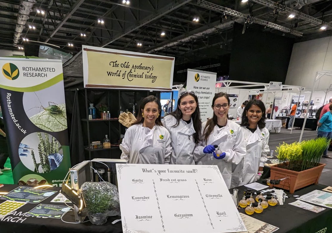 This year with the chemical ecology group at #newscientistlive | @Rothamsted @sandr_cortes | #womeninSTEM