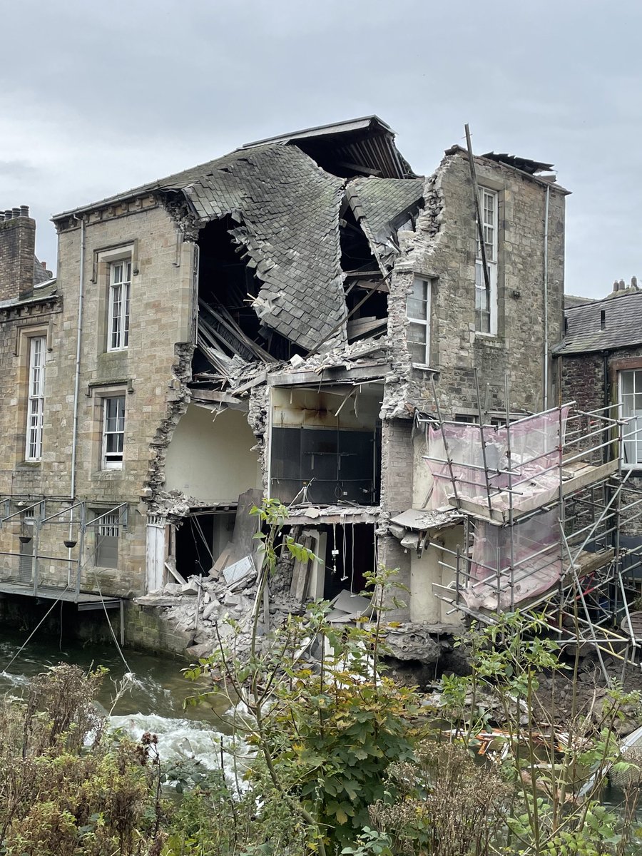 This happened to Cockermouth’s riverside Old Court House. Extreme weather events over recent years finally taking their toll. Really sad sight.