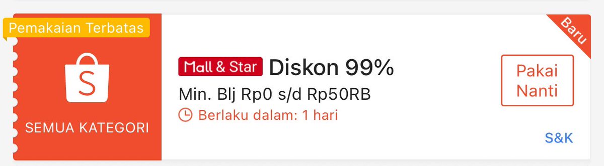 Diskon 99% s/d 50RB
Voucher berlaku mulai tanggal 10 Okt pkl 00:00 WIB

381menuju1010

Input di 
bit.ly/3NDZzLm
