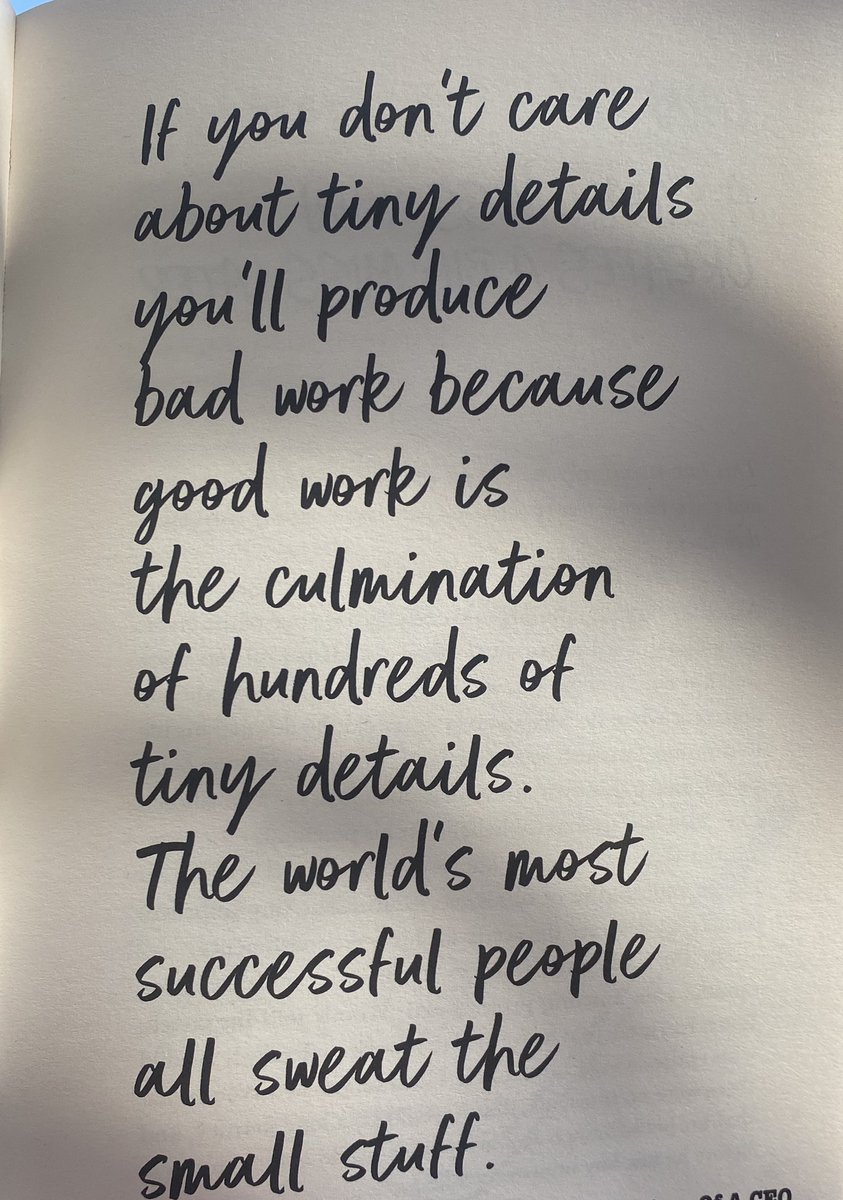 Details are vital, it’s the small things that make big things happen