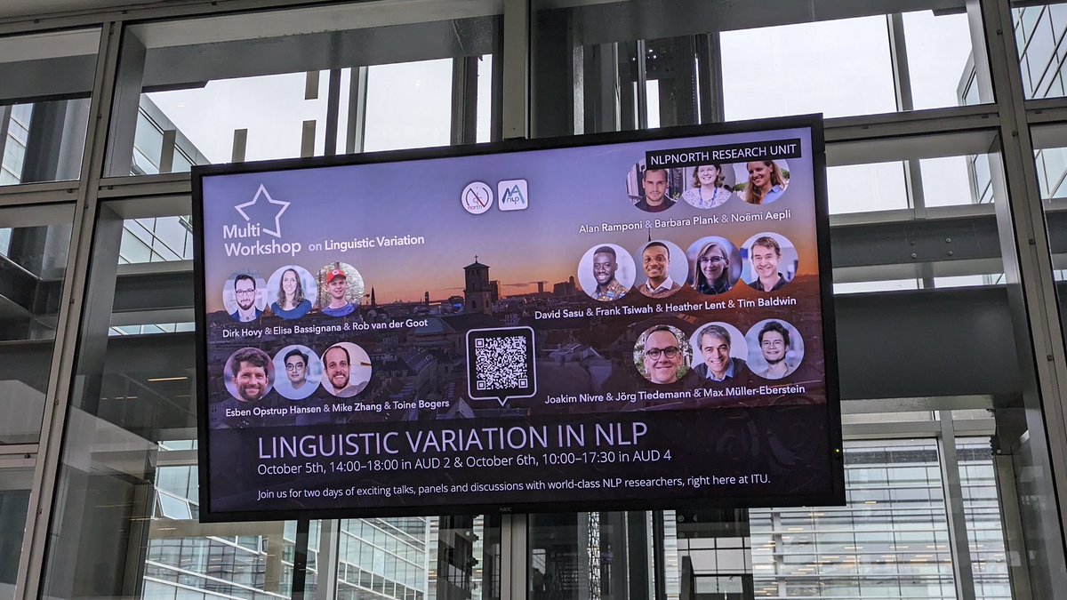 🎙️honored to have had the opportunity to speak at this fantastic workshop on linguistic variation 💚. it was a pleasure to be part of this engageing event! 🤩 a big thank you 🙏 to the amazing organizers for putting together this incredible gathering! #NLProc