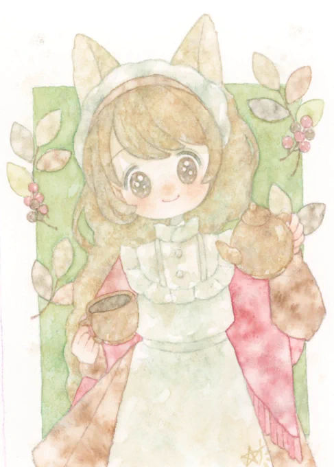 #三連休はフォロワーが増えるらしい透明水彩という沼にハマり、ケモ耳という沼にもはまりイラストを描いています。ご縁があればよいな 