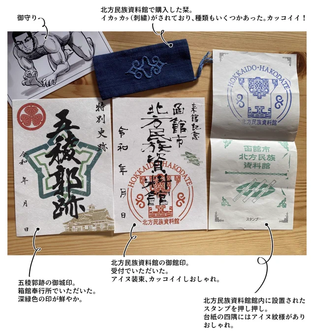 函の旅の思い出のもの。
栞は触り心地が良くて筆箱に入れてます。 