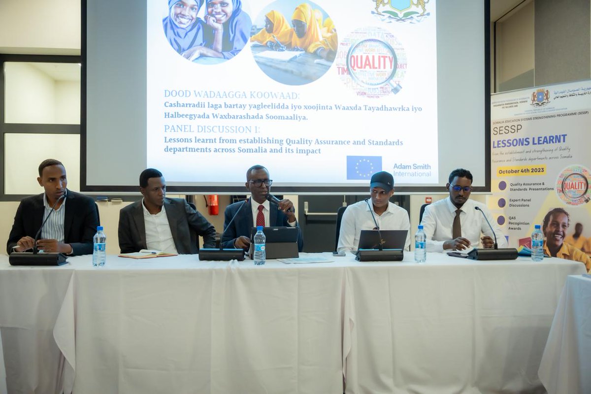 The @moechesomalia, Federal Member States, EU reps & key stakeholders gathered in Mogadishu on Saturday for a lessons learnt event on how to strengthen Somalia's education systems through the implementation of quality standards & assurance - hosted by the EU-funded SESSP.