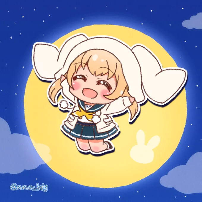月とミミちゃん#バトガ #バトルガールハイスクール#綿木ミシェル #イラスト 