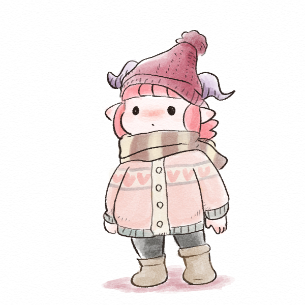 1girl solo horns scarf hat pointy ears white background  illustration images