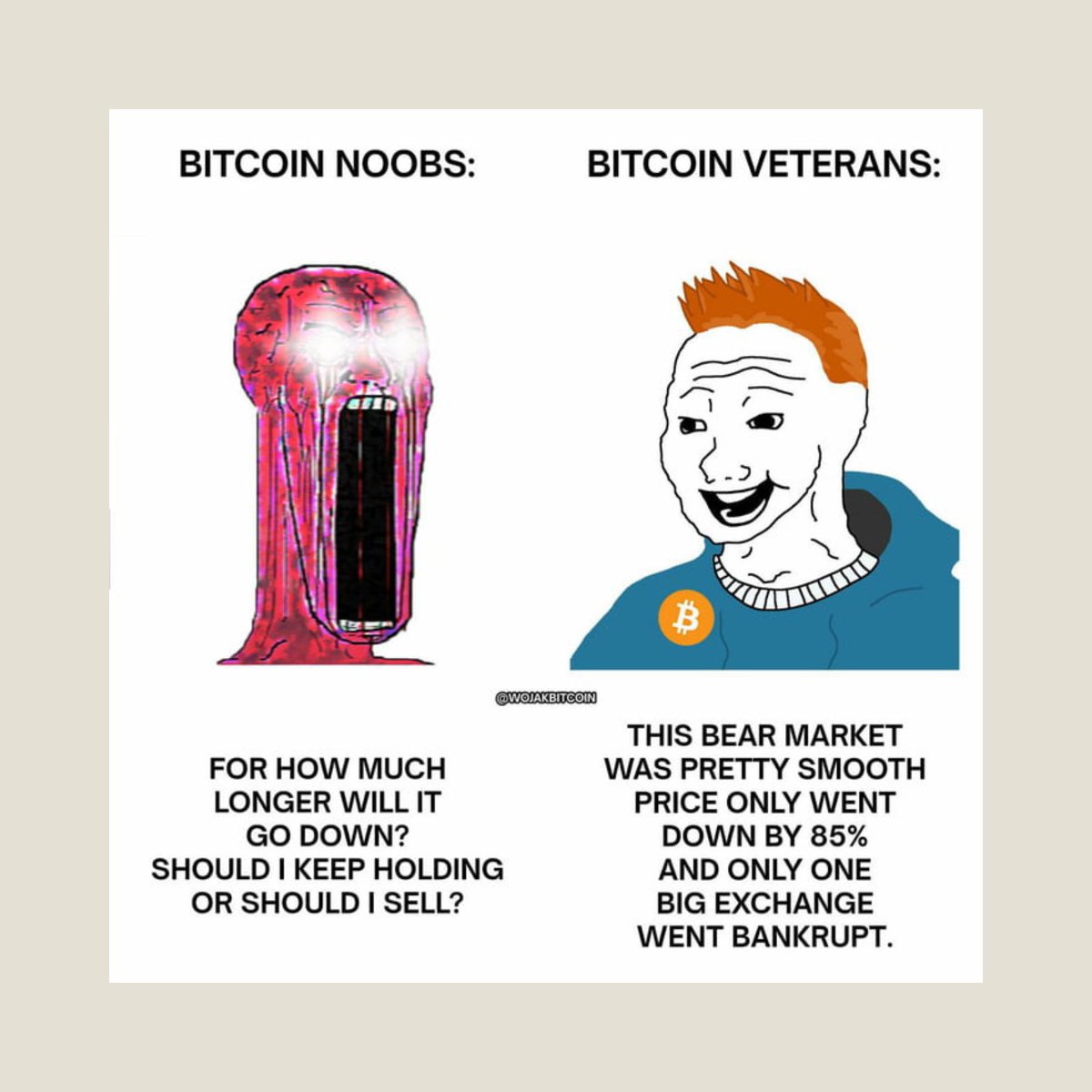 LNMSignal's tweet photo. When Bitcoin noobs panic sell at the first dip vs. Bitcoin veterans HODLing through the storm like...π€£
#bitcoinmeme #bitcoin #crypto #cryptomeme #bitcoinveteran #bitcoinexpert
Credits: trlllll - https://t.co/PMq3Isd0Km https://t.co/hIOgbPa9OT