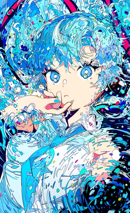 #初音ミク #イラスト 「水中」
