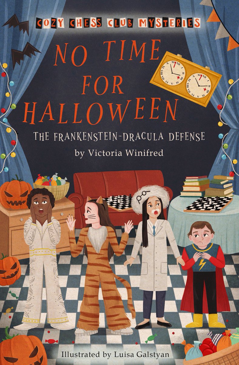 writer4kids's tweet photo. A #Halloween #chess #bookforkids like no other (if there even is one!)
Click for book:
https://t.co/22M7gpCpXr
The members of the 3rd grade Cozy Chess Club desperately try to solve a classroom mystery—a missing #chessclock—that threatens to ruin their Halloween party only minutes away! At the end, a fun #Halloween2023 chess opening is taught! #chesskids #chessclub #chessclubs #STEMeducation #October #happyhalloween #chesskid #childrensbooks #edutwitter
Click link:
https://t.co/22M7gpCpXr