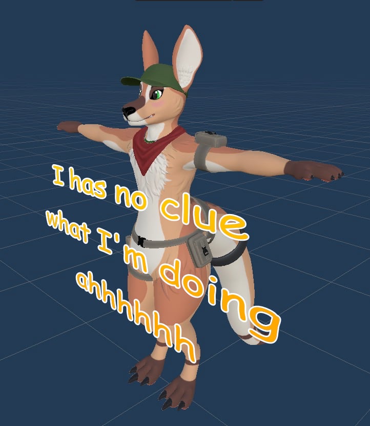 CGeroo's tweet photo. So with @spaghet_vr's kanga and my fren @RobertNaytor's mod for his #geroo character Tu'rava (thanks!!), I'm on my way to a Chester avatar :3 Seeking guidance on retexturing, editing accessories, basic stuff! #hayvencelestia @Gre7gL @RicksWriting https://t.co/XqOp72rYMd