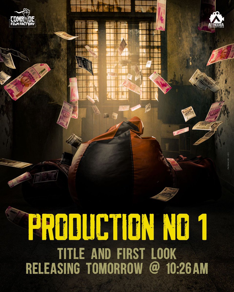 UrsVamsiShekar's tweet photo. The buddy comedy will never get old!❤️
The intriguing Title and First Look of #ComradeFilmFactory Production No.1 will be unveiled tomorrow at 10.26 AM 🔥🔥
Stay Tuned for the BLAST! 💥
#AtheeraProductions https://t.co/IHXRuYKxrF