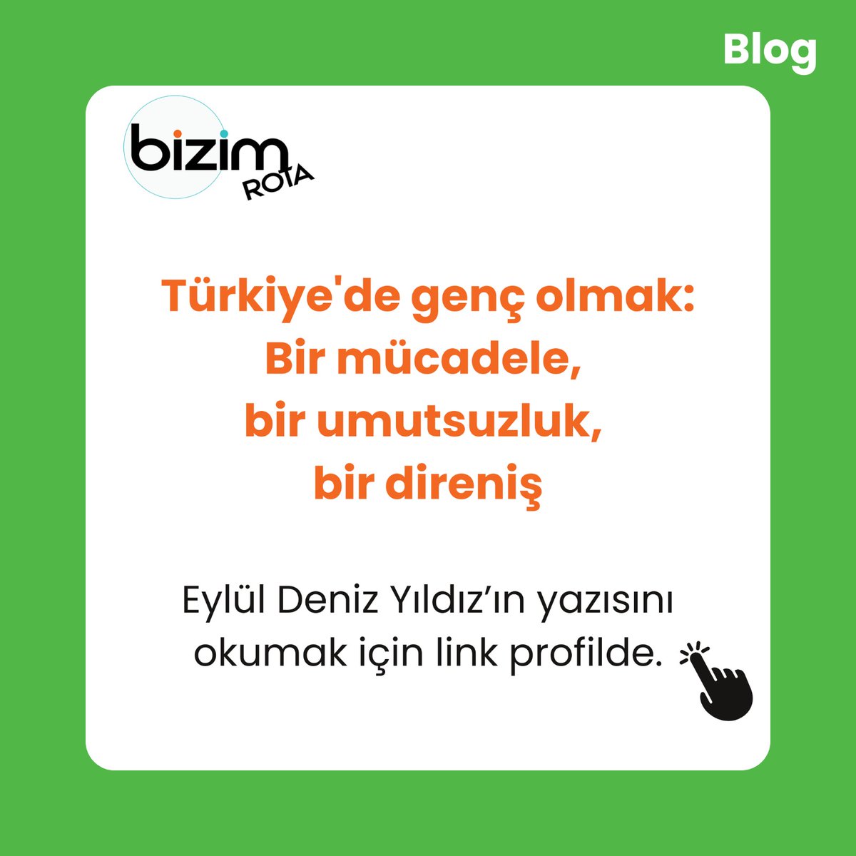 Talebeyiz_Biz's tweet photo. Gençlerin sorunlarını, hak ettikleri olanaklara kavuşmalarının önündeki engelleri tartışmaya açmak ve en önemlisi birlikte çözüm önerileri geliştirebilmek, bu çözüm önerilerini hayata geçirebilmenin yollarını beraberce aramak için oluşturduğumuz BİZİM ROTA Blog’a bekliyoruz. https://t.co/Yp70jDxCAS