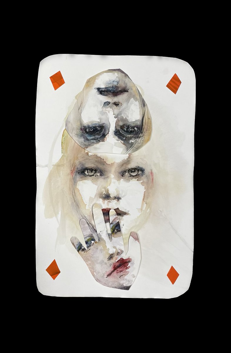 BlythexSmith's tweet photo. Diamonds are a girl’s best friend ♦️ #mixedmediaarts #mixedmediapainting #watercolourpainting #gouachepainting #diamonds #playingcardsuits #chronicpainter #formercroupieranddealer https://t.co/hbxUShiPKC