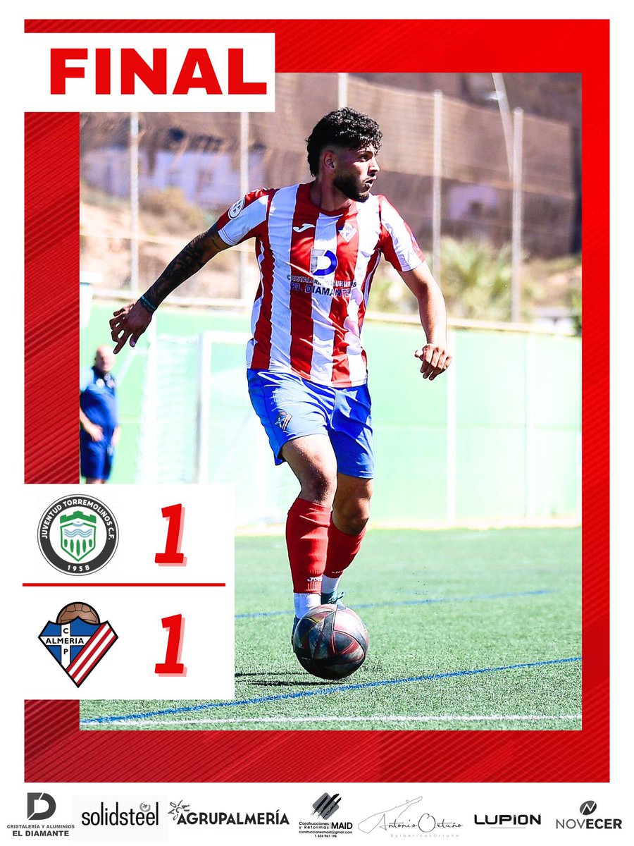 PoliAlmeria's tweet photo. Tercera RFEF | Jornada 5
⏱️Min.95 | Torremolinos 1-1 Poli Almería
🥁Final!
#MushoPoli #TerceraRFEF #POLIve #TorremolinosPoli https://t.co/txvYA4hwFl