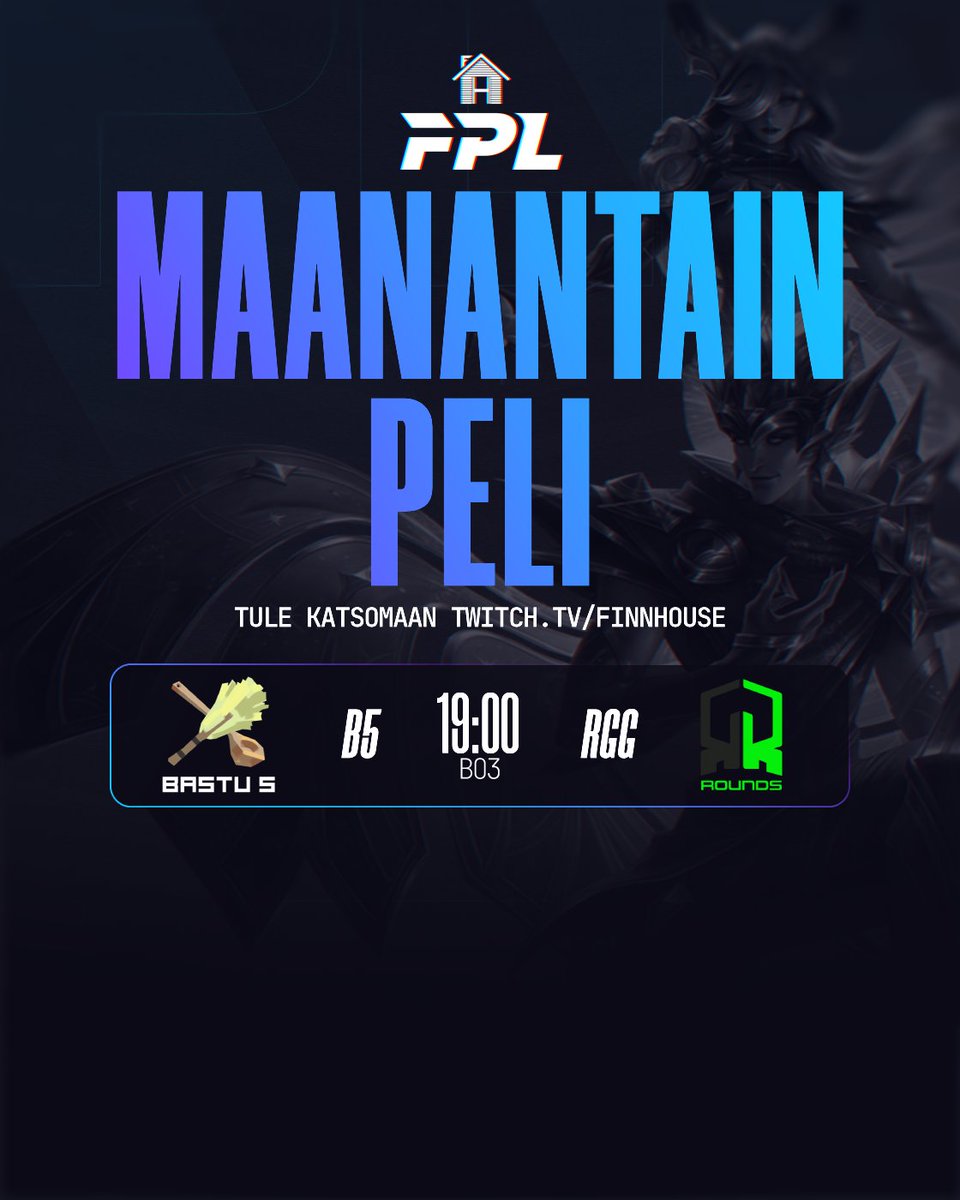 FinnHouseLoL's tweet photo. Huomenna sauna kuumana!!

@bastufive VS @RoundsGG 
KLO 19:00
https://t.co/cBKXY3YrBz
🎙️ @Lumonoma &amp; @tykki80 

#muistoja https://t.co/ZmgjNfODrz