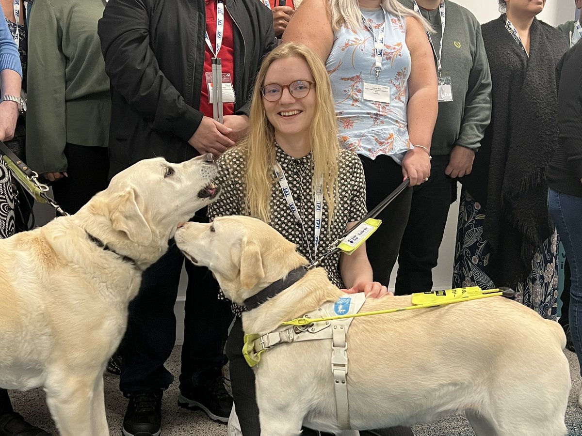 SLCouncils's tweet photo. Senior Engagement Manager, @lucywimss, getting all of the love from two of our furry friends.
#SLConference https://t.co/E72LIoE94X