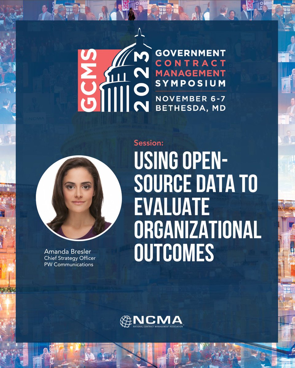 NCMA's tweet image. #GCMS2023 in Bethesda, MD, is the perfect place to hone your government contract management skills with sessions from thought leaders, networking opportunities and roundtable discussions. Join us on Nov 6-7 and register now. Early bird pricing ends 10/16. ncmahq.org/gcms