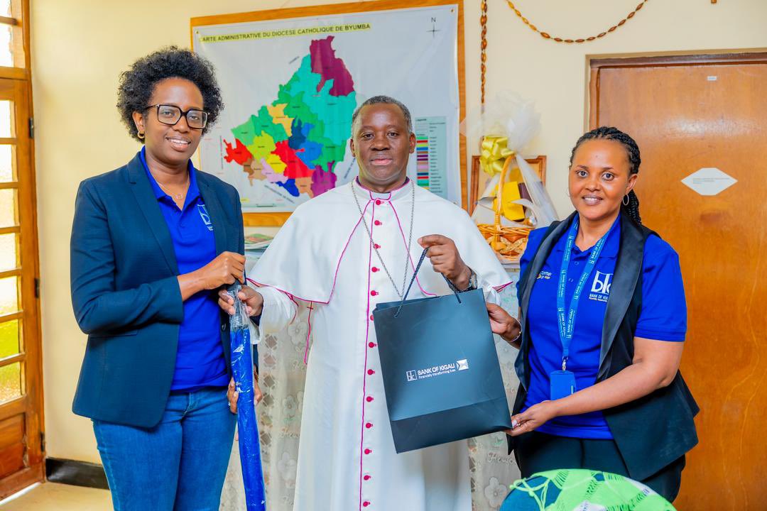 BankofKigali's tweet photo. #CustomerLoveWeek is about appreciation and recognition towards our dedicated customers. During the Gicumbi outreach, our CEO @dkarusisi made a stop to visit the Diocรจse Catholique de Byumba, expressing sincere gratitude on behalf of Bank of Kigali and recognizing our partnership with this institution. #BKCares