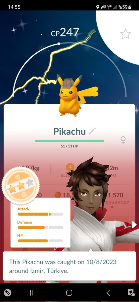 The 2nd Shiny✨ Detective Hat Pikachu⚡ I caught at the event❗ ⚡✨✨✨ #shinypokemon #shinycheck #pokemongo #pokemongoapp #ポケモンGO #色違い #Pikachu #ピカチュウ #DetectivePikachu #DetectivePikachuReturns