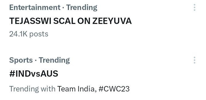 Trending with 24k + tweets lets complete it 30k..
TEJASSWI SCAL ON ZEEYUVA

#tejasswiprakash
#tejatroops
#tejran