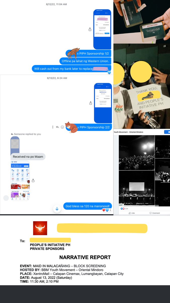 As per the request of our Sponsors to put this out publicly, here’s a compilation to address the libelous accusation of fraud and scam of Zoya Sophia Orobia against Elyne Villamor and People’s Initiative PH. Attached herein below is the same evidence presented during our