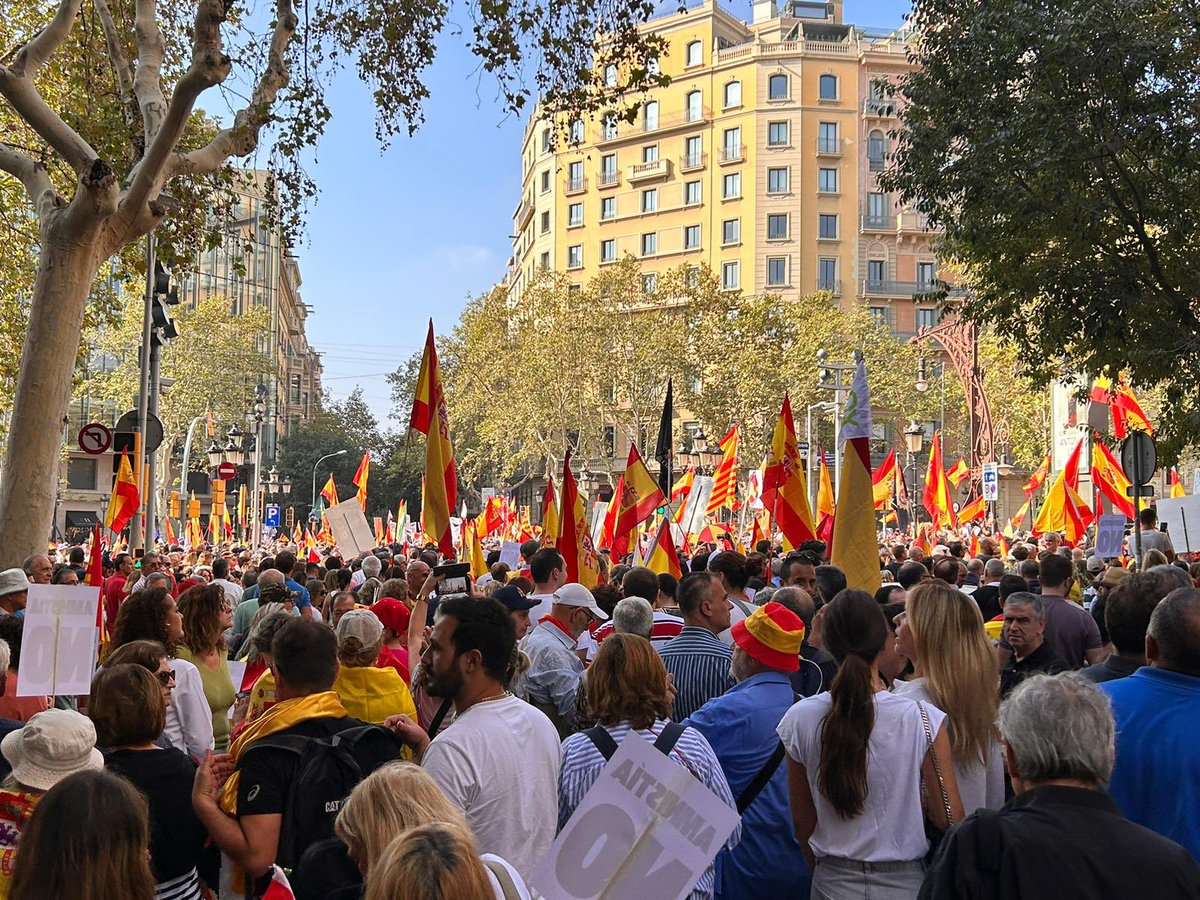 PPdeMallorca's tweet photo. 🔴'No en mi nombre. Ni amnistía, ni autodeterminacióni’

La nostra consellera electa i portaveu al @ConselldeMca, @MNuriaRiera, s’ha sumat a la manifestació a Barcelona 

#8Oct 
#AmnistíaNo
#AutodeterminaciónNo
#SíConstitución
#NoEnMiNombre https://t.co/U2eHc9HUDO