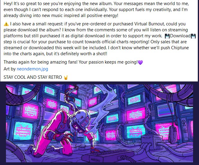 lukhash's tweet image. Thank you message and a small request to my fans who pre-ordered / purchased #VirtualBurnout 💜👇