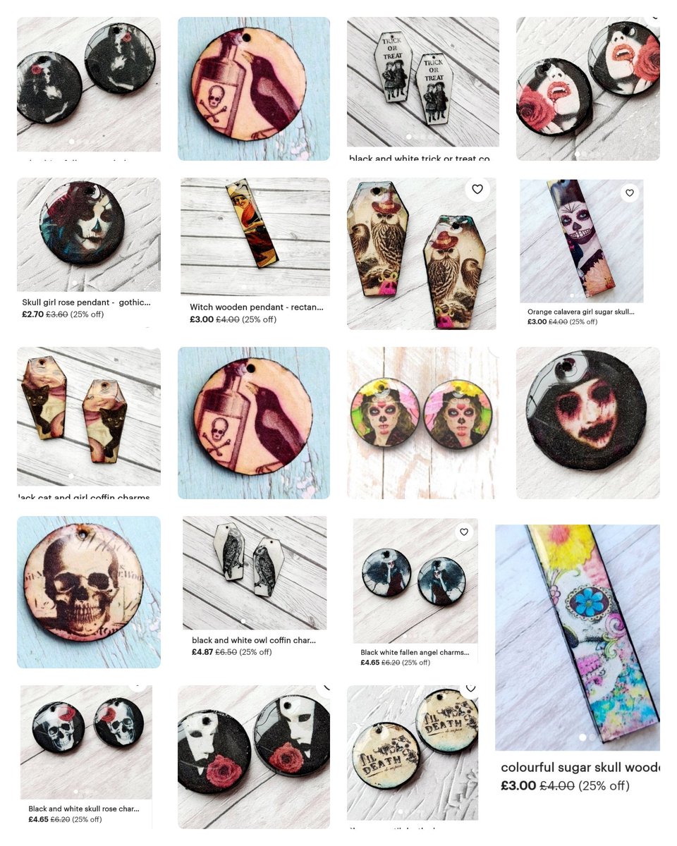 I still have some funky Halloween charms and pendants available! my beads are 25% off. There are still some Christmas bauble beads left too! Check them all out. 

#halloweencharms #halloweenbeads #gothicbeads #gothiccharms #jewellerymakingsupplies #MHHSBD

etsy.com/uk/shop/Handma…