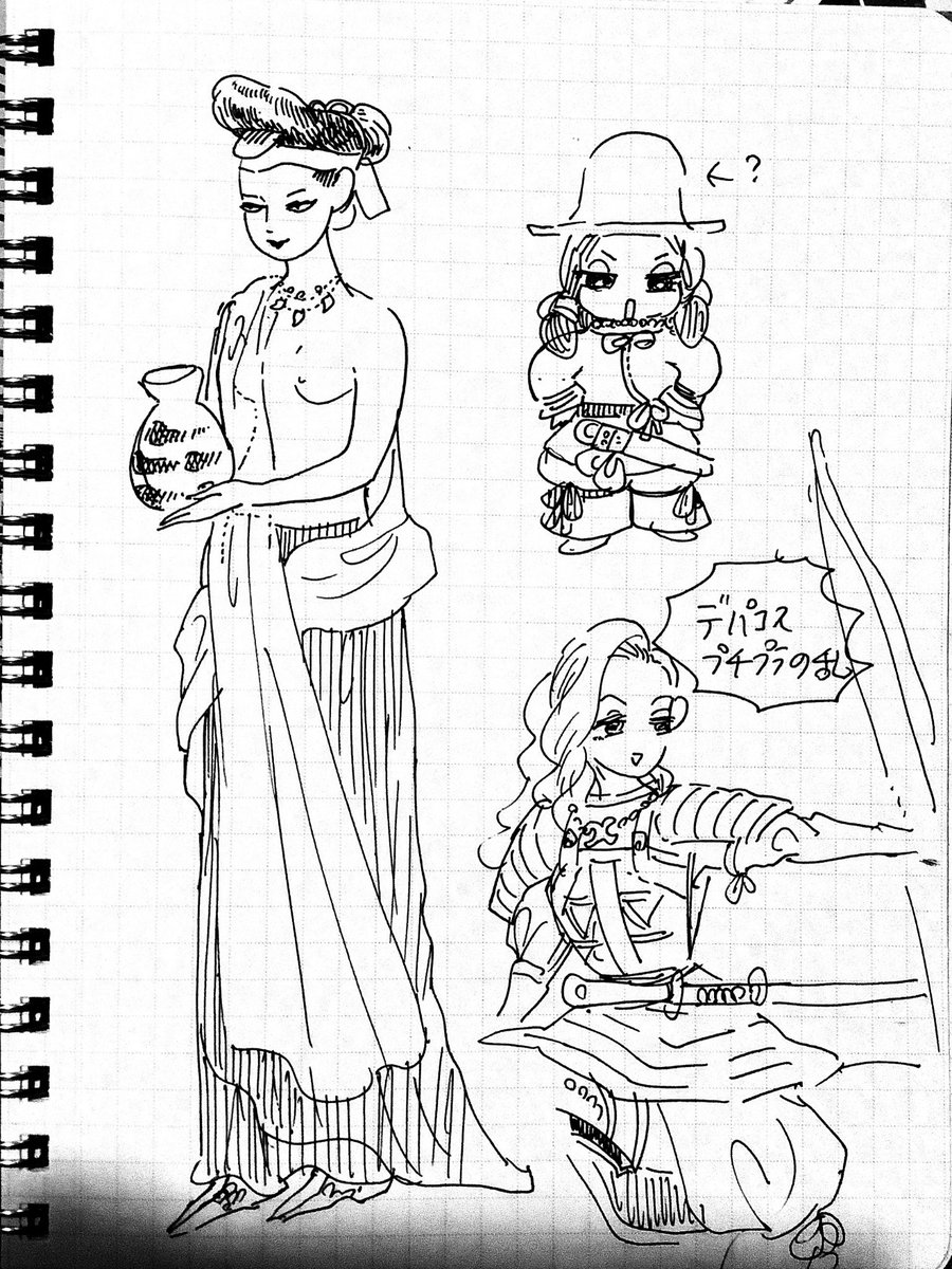 らくがき クシナダヒメ模写 はにわ沙羅ちゃん コスメ戦士の姫ちゃん