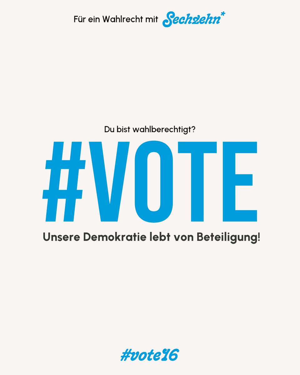 Heute zählt‘s – es ist Wahltag! 🗳️

#Demokratie lebt vom Mitmachen – wenn du heute also ein Wahlrecht in Bayern hast, dann nutze das und geh ins Wahllokal! 💪🏻 

#Landtagswahl2023 #ltw23 #ltwbayern #wahlrecht16 #wahlalter16 #sechzehn