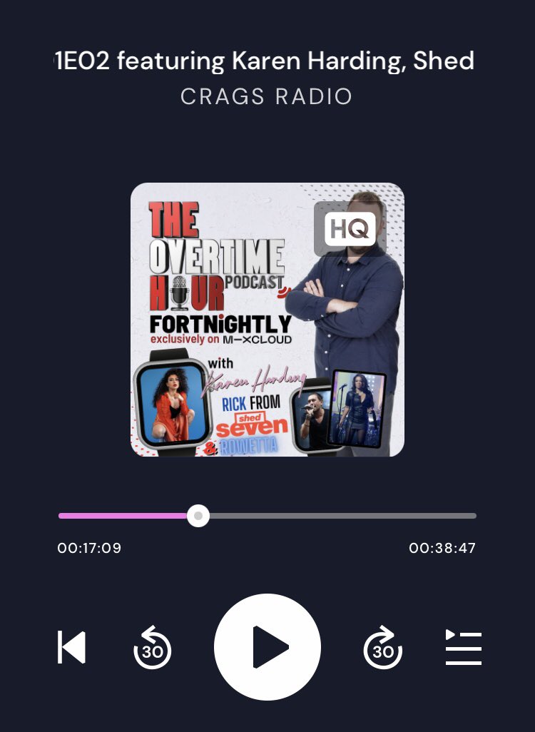 choclover77's tweet photo. Just listened to The Overtime Hour Podcast featuring @KarenHarding on @cragsradio @mixcloud, what an amazing interview! Loved it! 😍🙌 https://t.co/hwfcirfBOP