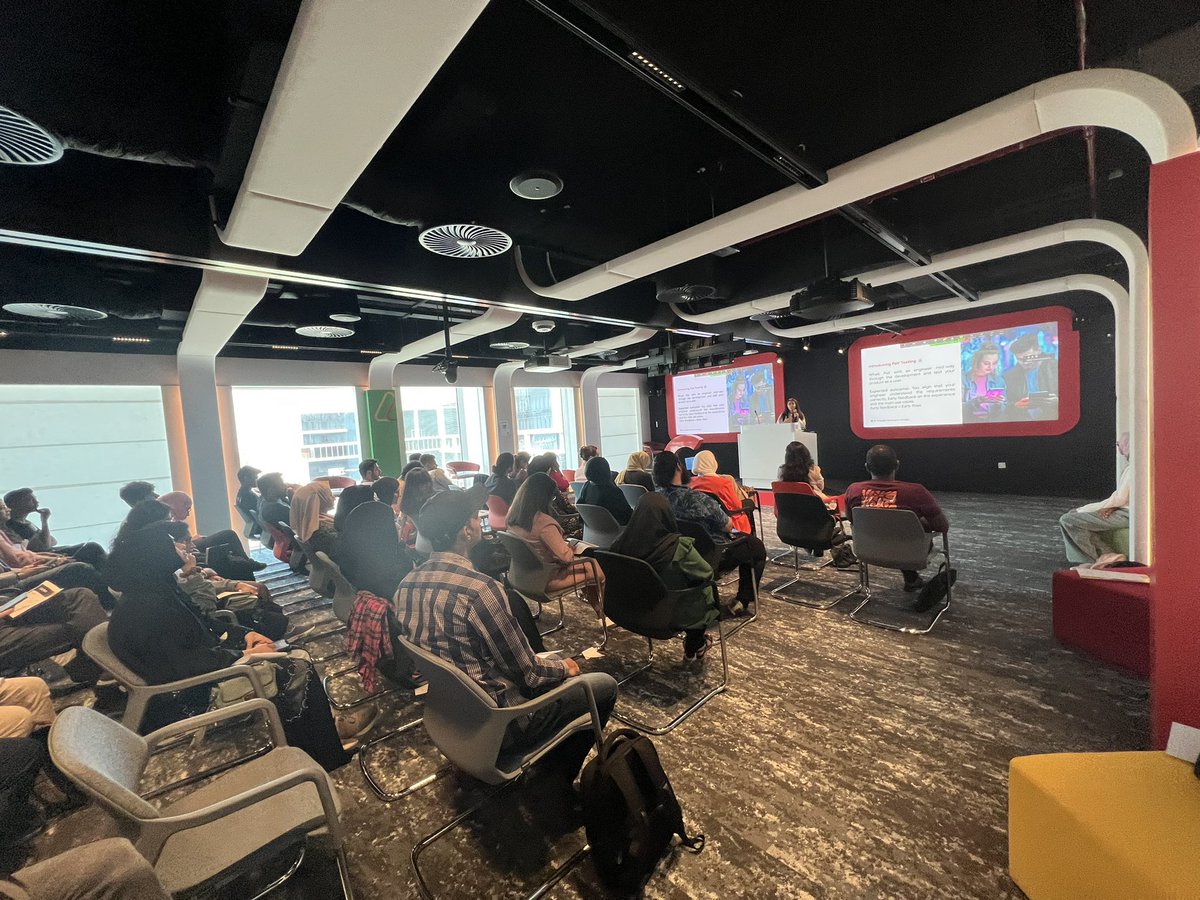 GerfalconVogel's tweet photo. @yoshisaysyes showed us how to Ship with #Quality π by demonstrating how to enhance the quality mindset of our teams π΅οΈββοΈπ
#DevFest #DevFestUAE https://t.co/vyZJ2vxFfm