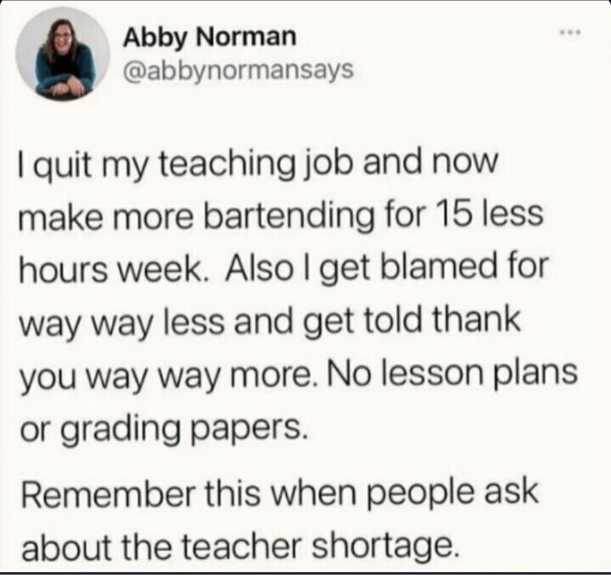 On this week’s episode of “Why are so many teachers leaving teaching?” 

#payteachersmoremoney