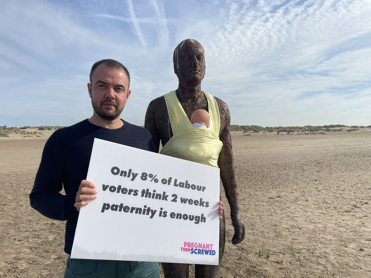 Families are protesting today at Crosby Beach with the ‘Pregnant Not Screwed’ campaign - they want to see six weeks of parental leave at 90% salary and say that the Shared Parental Leave Policy “has failed”.