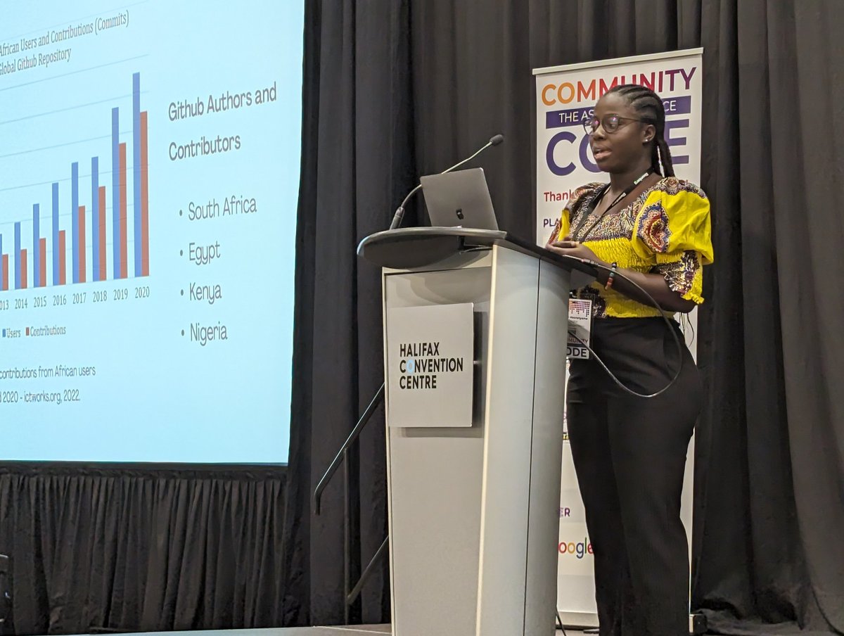 The growth of open source in Africa is phenomenal, @MesrenyameDogbe outlines in today's #COC2023 keynote.