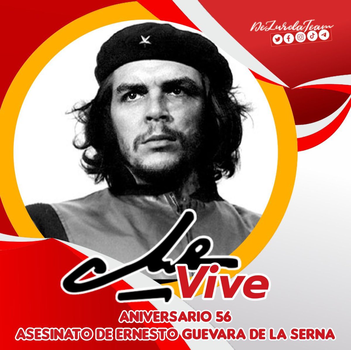 Heróica y multifacética fue la vida de Ernesto Che Guevara.
Su lucha incansable contra las injusticias y los oprimidos lo hizo ganar la admiración, el respeto y el cariño de miles de personas que encuentran en él un ejemplo que los guía.

¡El homenaje de #Cuba es eterno!
#CheVive